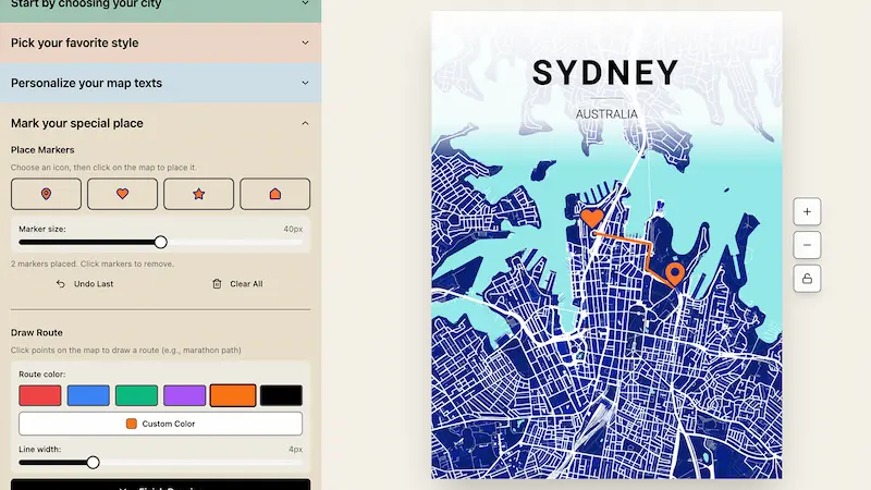 First Anniversary Paper Gift — Custom Map Poster | MapDreamer